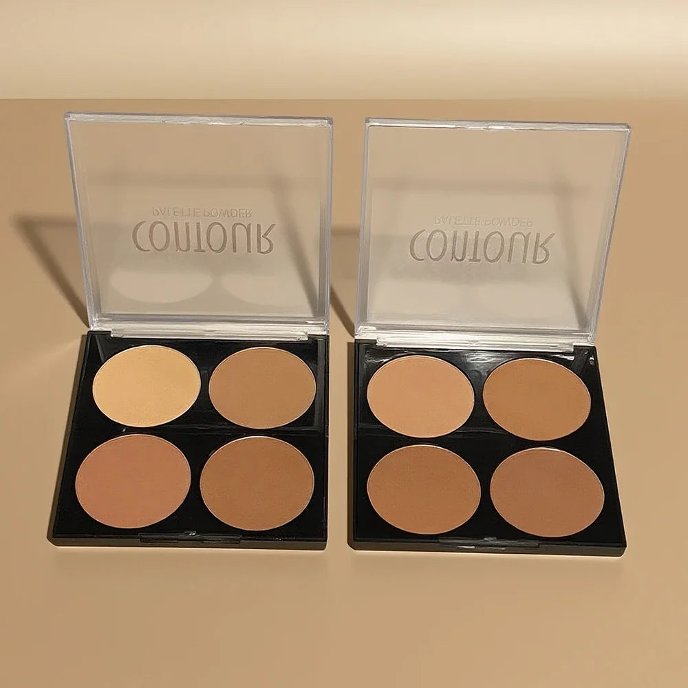 4 Colors Professional Highlighter & Contour Palette 3D Matte Face Bronzer Makeup Set for Enhanced Facial Features - AliExpress 66