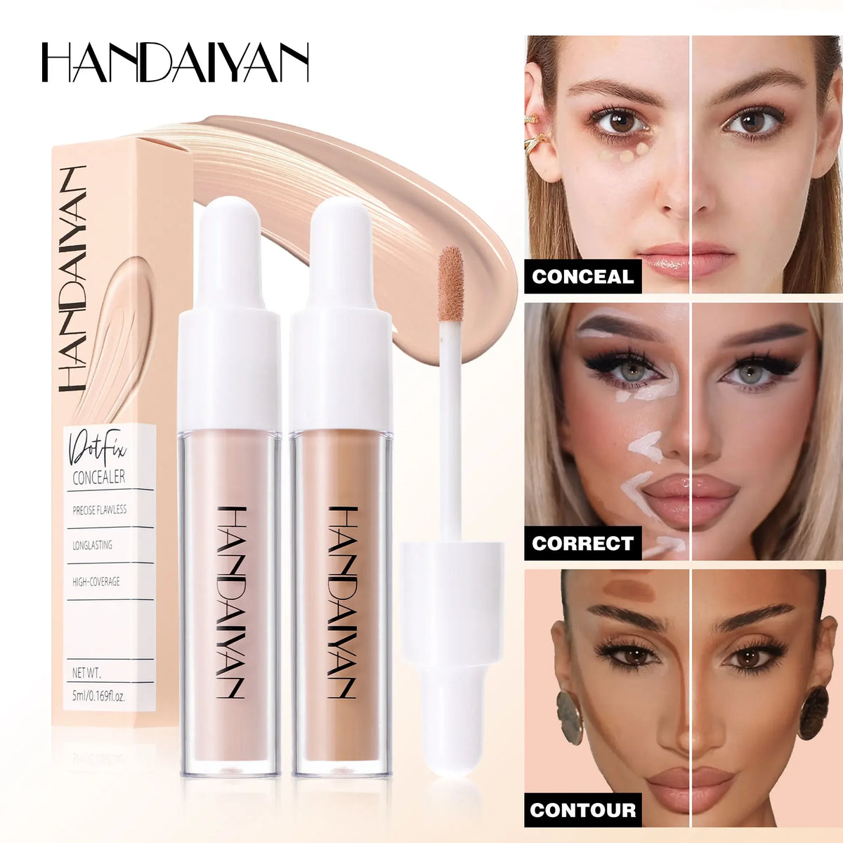 8 Colors High Coverage Liquid Concealer Waterproof Long Lasting Non Drying Cover Acne Dark Circles Foundation Makeup Corrector - AliExpress 66