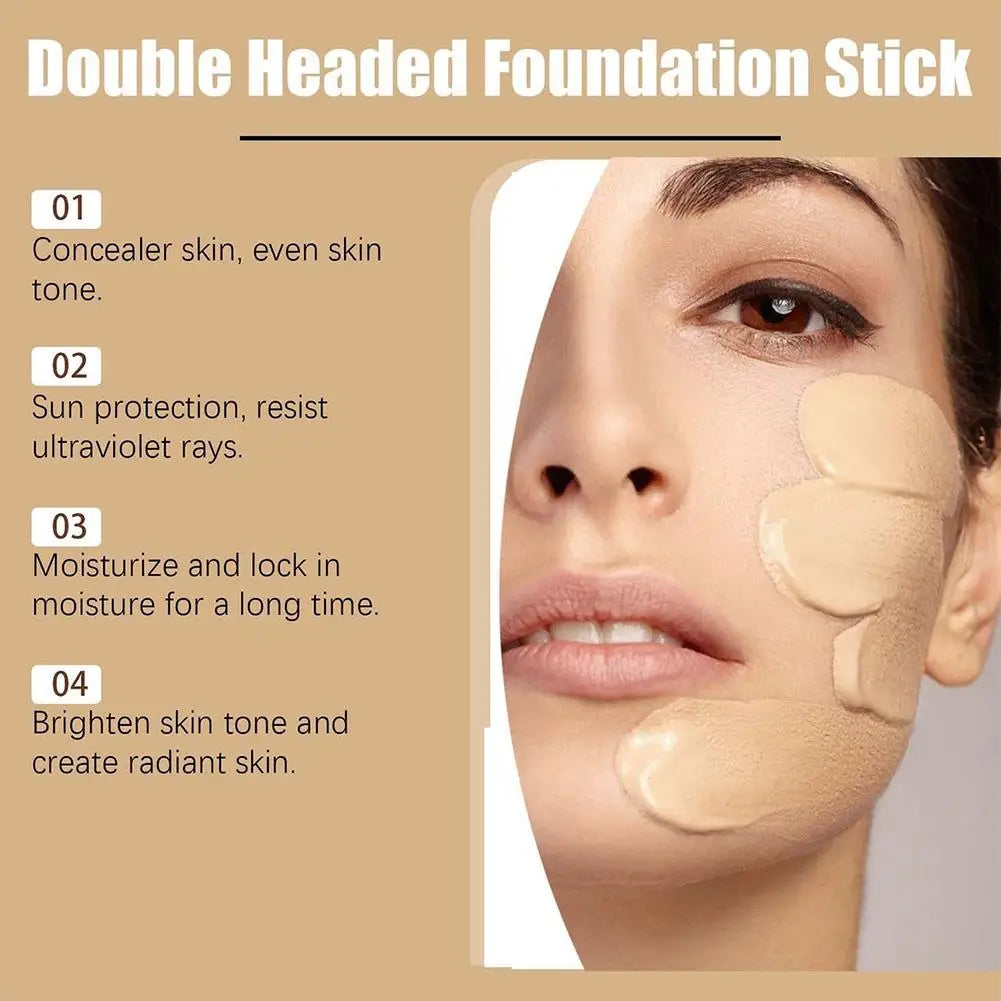 Double Headed Foundation Stick Long Lasting Nourishing Sunscreen Facial Make Up Concealer Oil Control Dark Circles Corrector - AliExpress 66