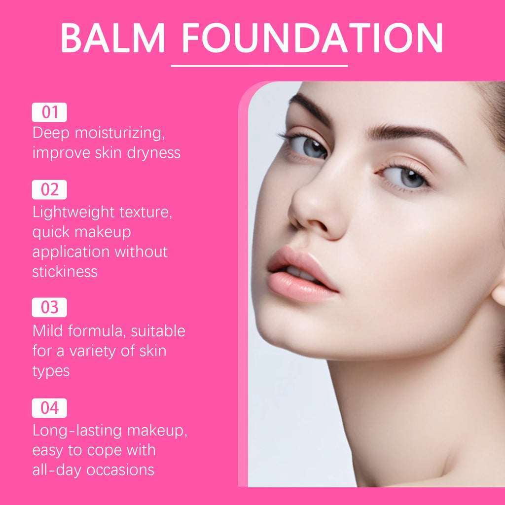Moisturizing foundation cream, lightweight and smooth, hydrates and nourishes the skin, conceals imperfections, suitable for oil