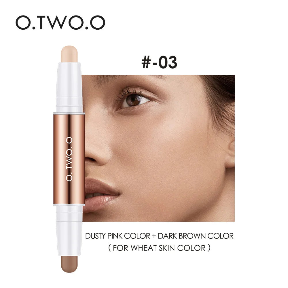 Matte Finish Concealer Stick Waterproof Brightening Highlighter Face Contour Pen Double Head Longwear Cover - AliExpress 66