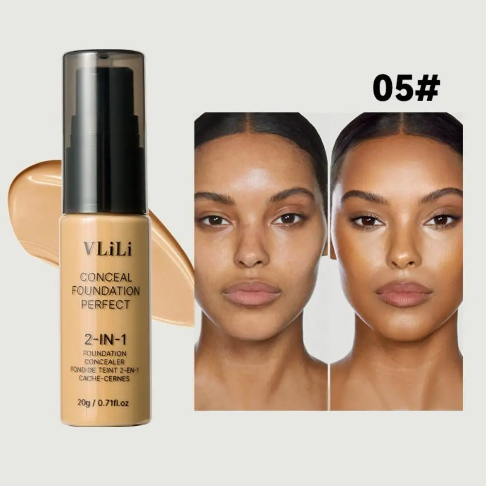 New Waterproof Liquid Foundation Oil-Control Matte Face Foundation Cream Sweat Proof Natural Foundation Concealer Cream