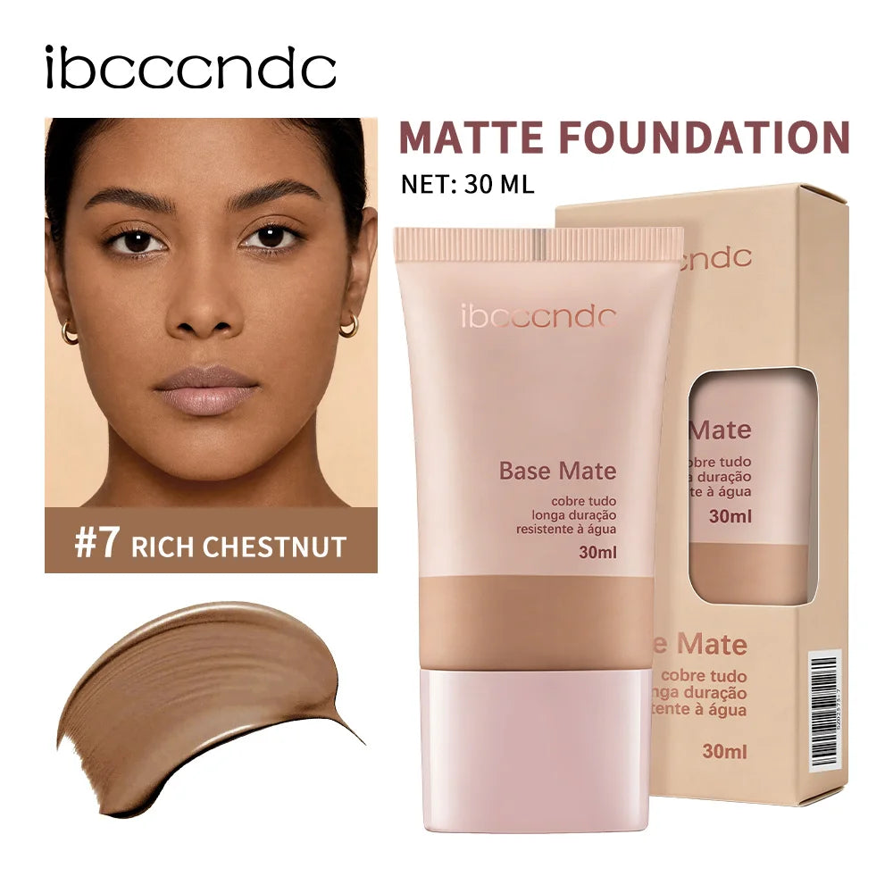 Matte Foundation Natural Coverage Smooth Skin-Friendly Deep Skin-Nourishing Long-Lasting & Waterproof Gentle Cares Foundation