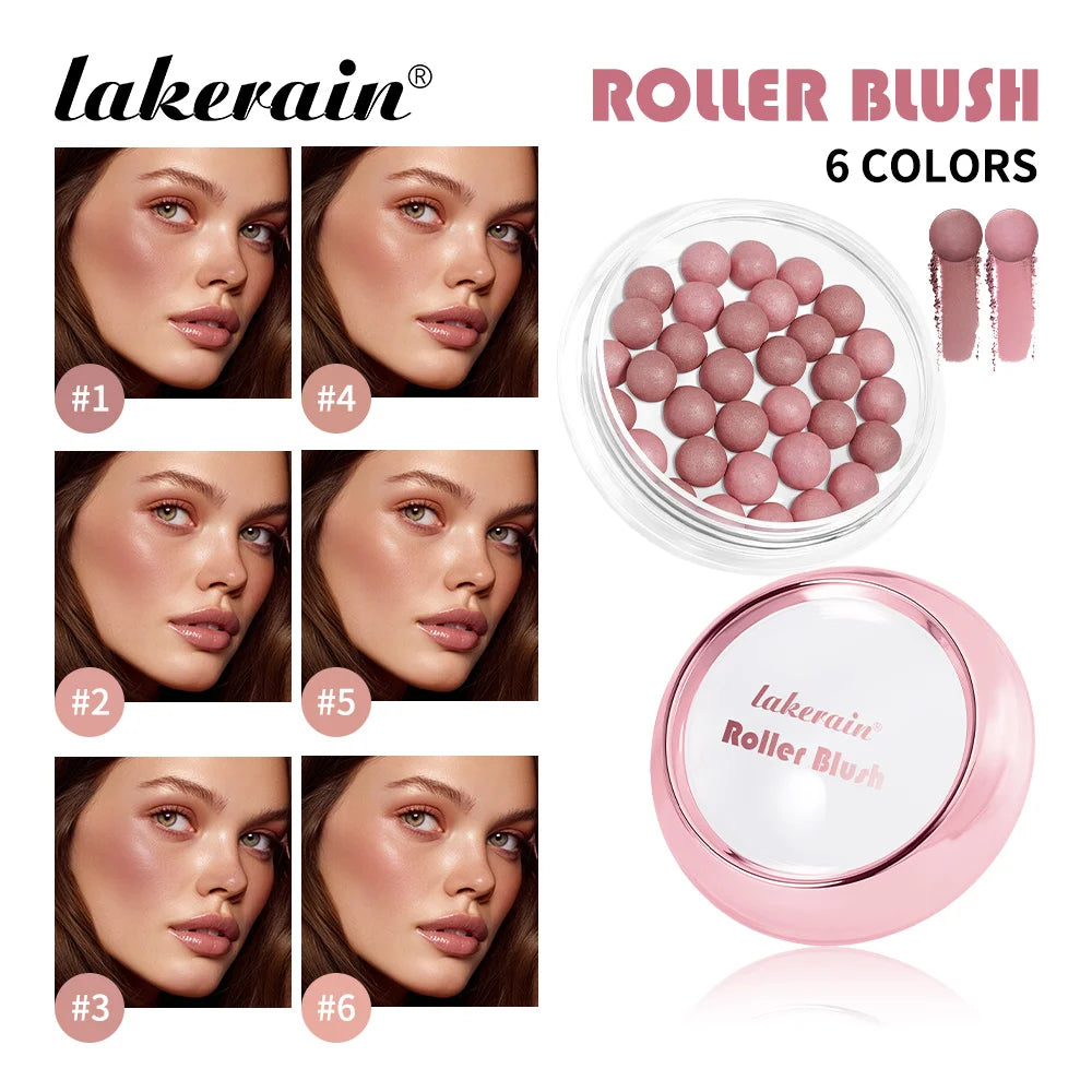Lakerain Roller Blush Long-lasting Holding Natural Makeup Spherical Appearance Design Powdery Texture Pearlescent Effect Blush - AliExpress 66