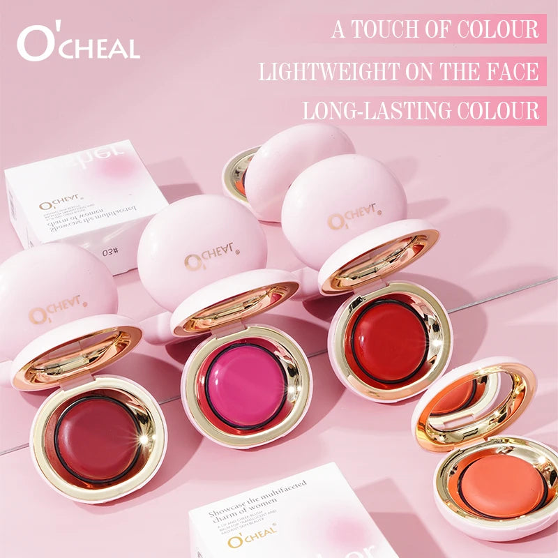O'CHEAL Translucent Radiant Skin Blusher Four-Color Blush Lips And Cheeks Dual-Use Natural Brightening Long-Lasting Waterproof - AliExpress 66