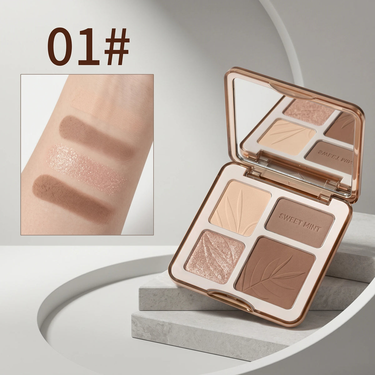 Sweetmint 4-Color Contour Palette Highlight & Contour Integrated Fine Texture Easy to Blend Beginner Friendly - AliExpress 66
