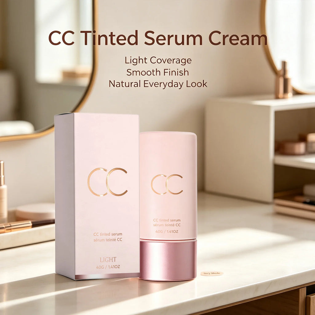 CC Tinted Serum Even Skin Tone Conceals Dullness & Redness Improves Dry Skin Non?caking Lightweight Natural Tinted Moisturizer