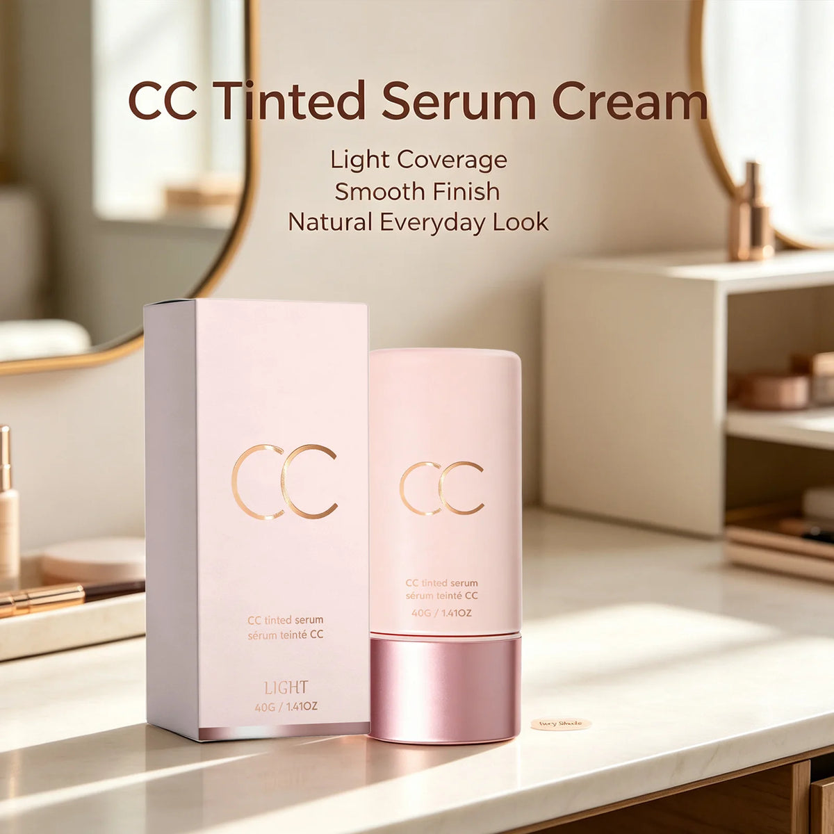 CC Tinted Serum Even Skin Tone Conceals Dullness & Redness Improves Dry Skin Non?caking Lightweight Natural Tinted Moisturizer