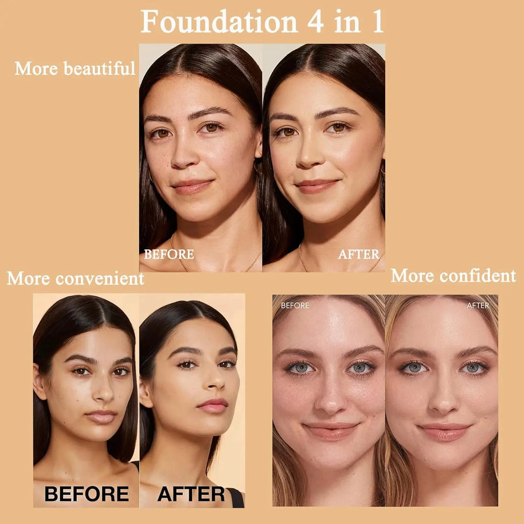 4 in 1 Color Changing Foundation Hydrating Color Changing Foundation Makeup Concealer Sun Protection Longwearing & Waterproof - AliExpress 66