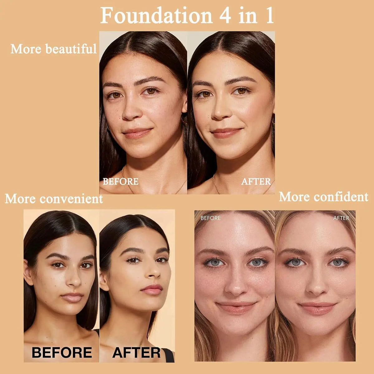 4 in 1 Color Changing Foundation Hydrating Color Changing Foundation Makeup Concealer Sun Protection Longwearing & Waterproof - AliExpress 66