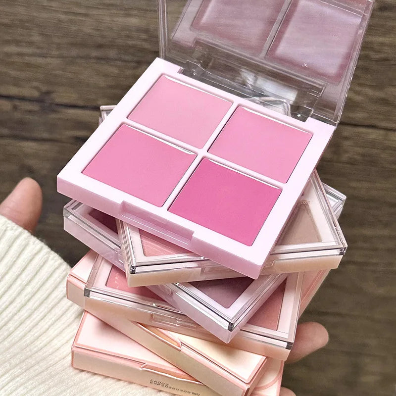 4 Color Cream Pink Peach Blush Palette Water Light Blusher Brightening Natural Lightweight Face Makeup Blush Rouge - AliExpress 66