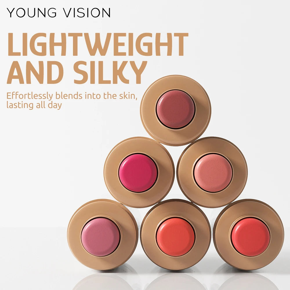 6-Color Pocket Blush with Matte Finish, Natural-Looking, Waterproof Lip and Cheek Dual-Use Creamy Texture Blush Stick - AliExpress 66