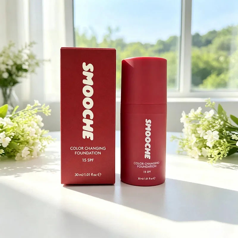 30ml SMOOCHE Skin Tone Adaptive Color Changing Liquid Foundation Lasting Oil Control Waterproof Lightweight Base Layer Concealer
