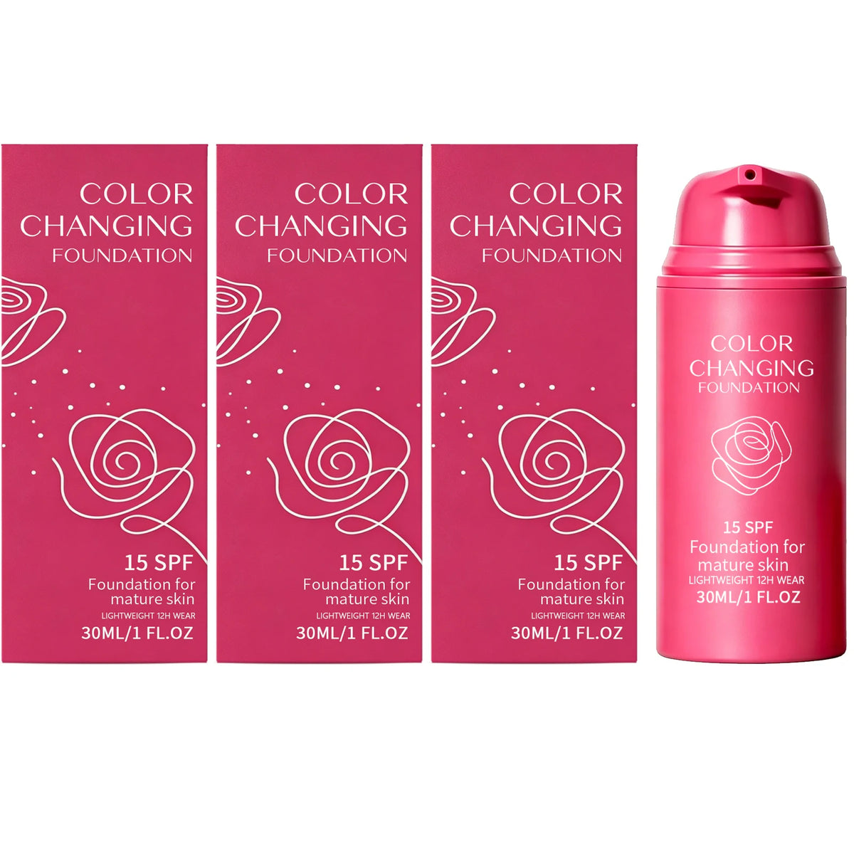 Color Changing Foundation Spf15 Moisturize Even Skin Tone Improve Skin Texture Enhance Smoothness Coverage Concealer Makeup Base