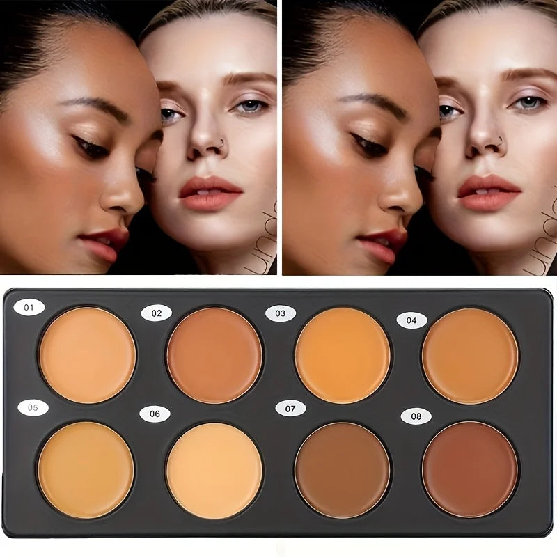 Professional 8-in-1 Makeup Palette, 8 Shades Contour Concealer, Dark Skin Tone, Waterproof Concealer, Bronzer Wheat, Face Palett - AliExpress 66