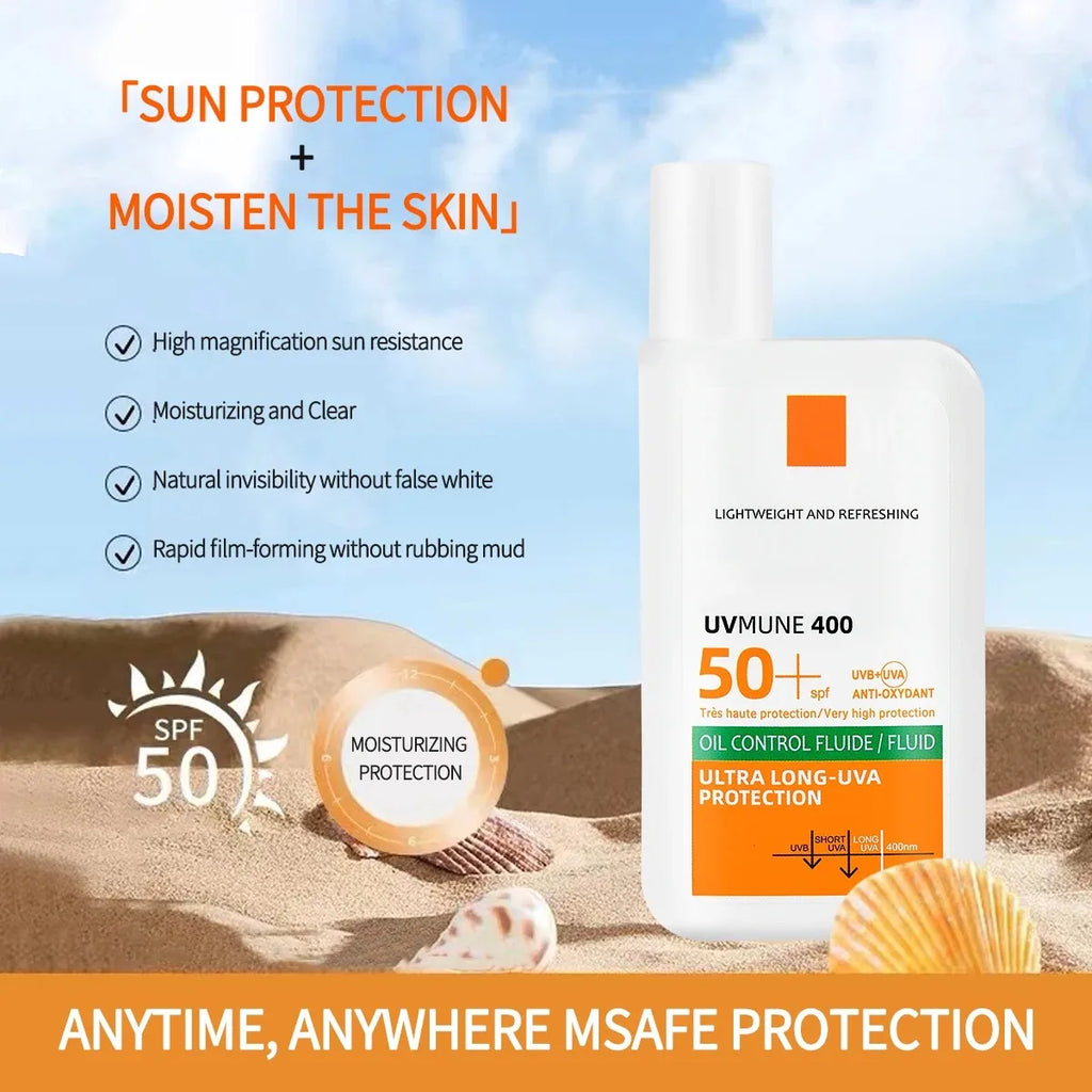 SPF50+ Sunscreen Lotion Lightweight Non-Greasy UV Protection Face Body Sunscreen Lasting Moisturizing Refreshing Sunburn Defense