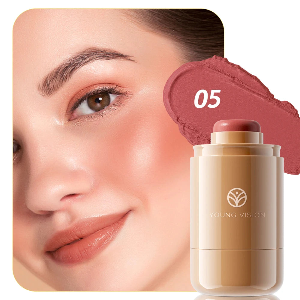 6-Color Pocket Blush with Matte Finish, Natural-Looking, Waterproof Lip and Cheek Dual-Use Creamy Texture Blush Stick - AliExpress 66