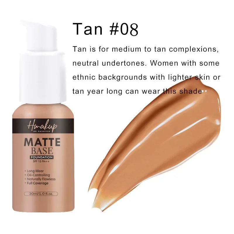 30ml Matte Liquid Foundation Oil Control Full Coverage