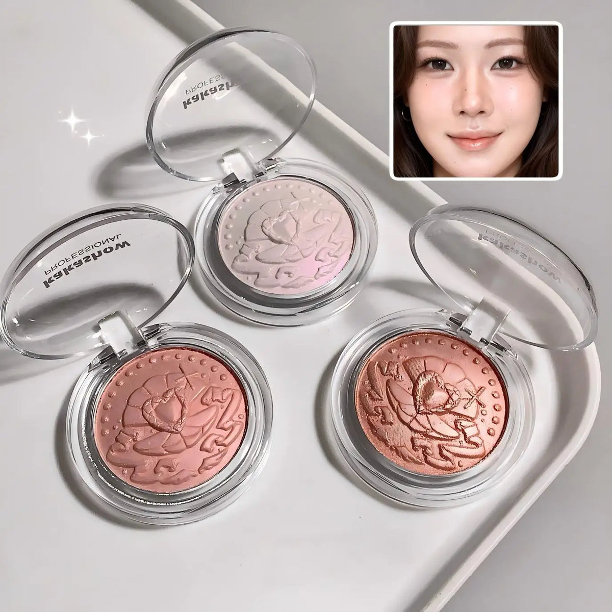 Kakashow relief high gloss powder delicate ointment, purple orange silver shimmer, suitable for women's date party makeup