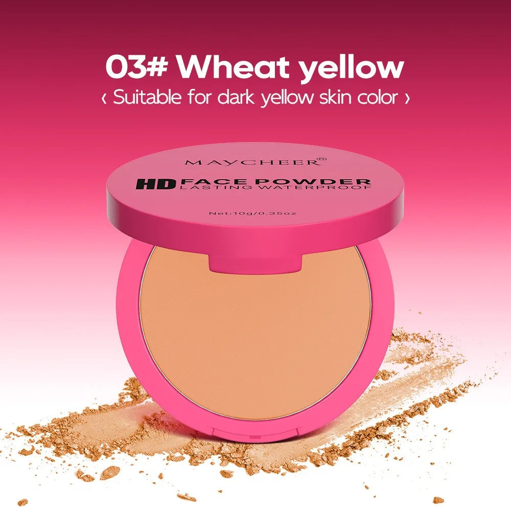 Natural Matte Pressed Powder Foundation Oil Control Brightening Whitening Compact Concealer Face Base Makeup Cosmetic