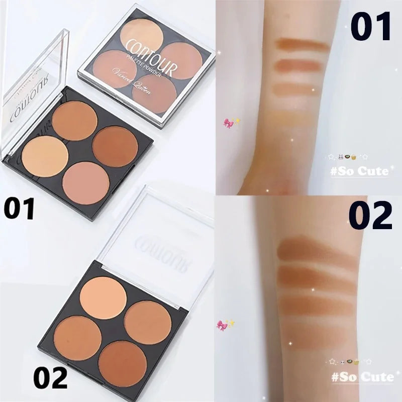 4 Colors Professional Highlighter & Contour Palette 3D Matte Face Bronzer Makeup Set for Enhanced Facial Features - AliExpress 66