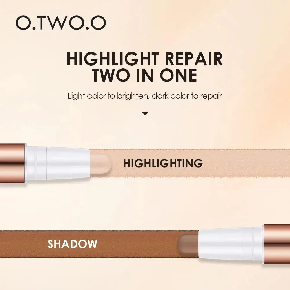 Matte Finish Concealer Stick Waterproof Brightening Highlighter Face Contour Pen Double Head Longwear Cover - AliExpress 66