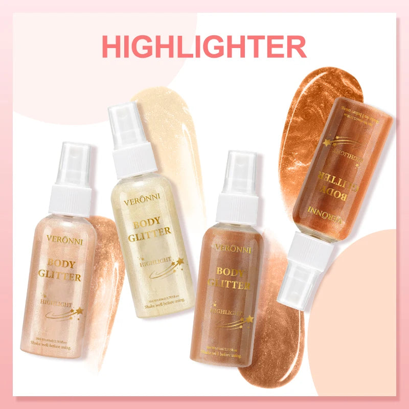 Body Shimmer Oil,Body Liquid Highlighter Facial Contour Brightening Makeup,Illuminating Liquid Highlighter for Face Body Hair - AliExpress 66