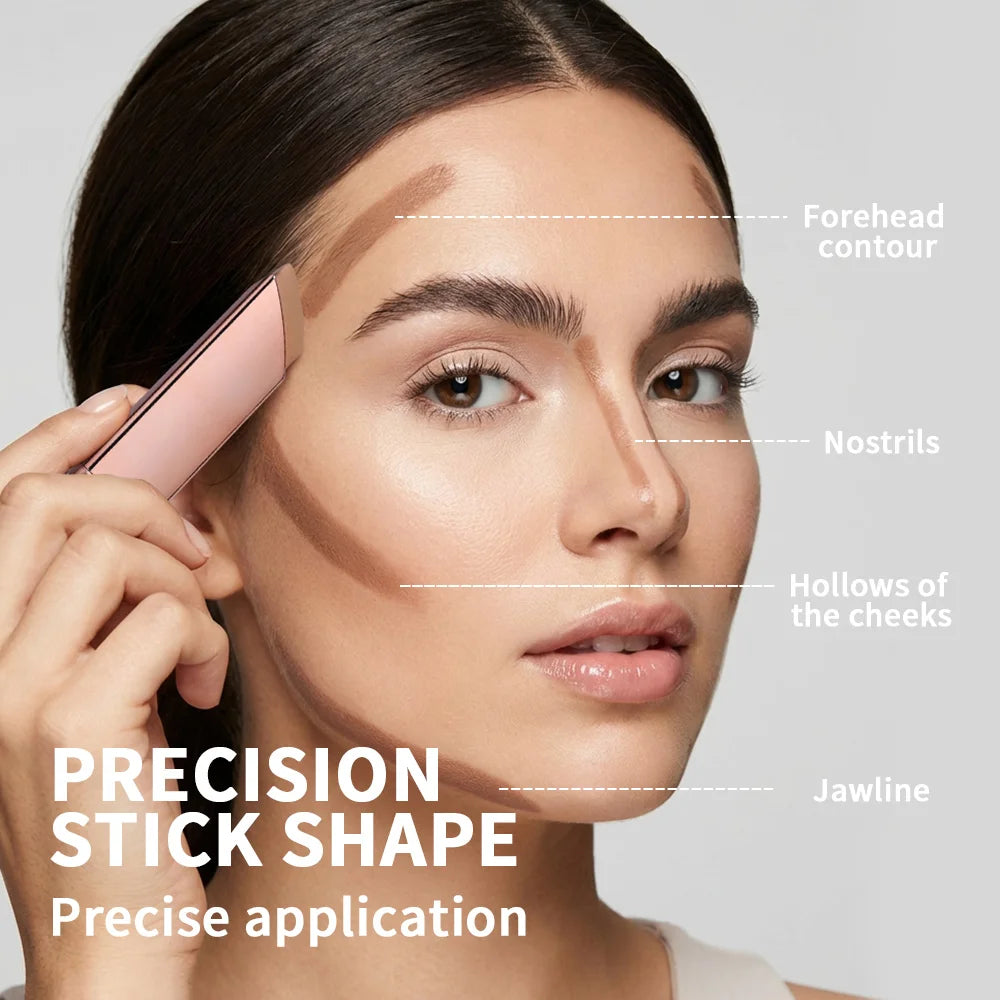 Cream Bronzing Stick Smooth Seamless Longwear Natural Glow Contour Shaping Makeup Blendable Buildable for All Skin Types