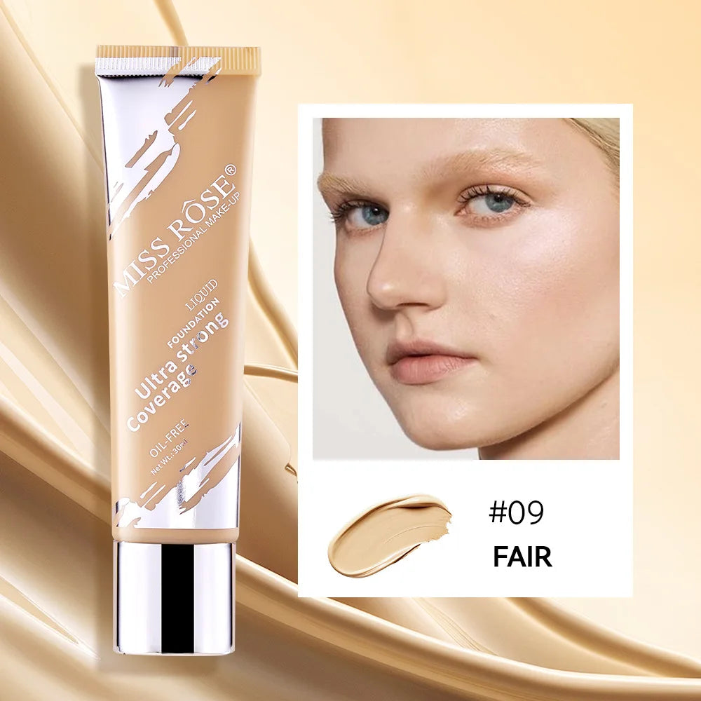 Oil?control LongLasting Foundation Cream Natural Buildable Coverage Concealer Makeup Base Sweat Proof Non?fading Facial Cosmetic
