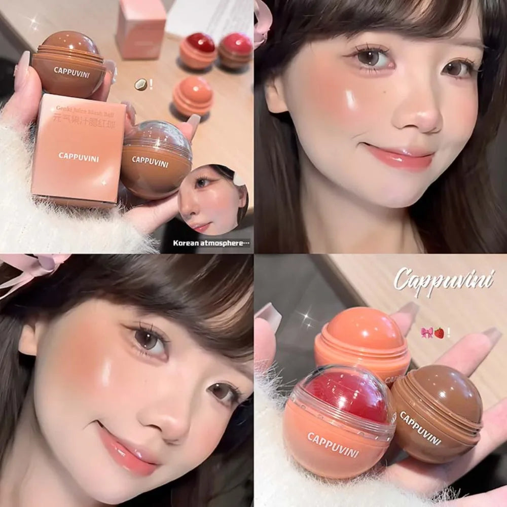 Juicy Blush Ball 3D Highlight & Natural Rosy Glow Long-Lasting Blush for a Flawless Makeup Lips & Rouge Face Brighten Contour - AliExpress 66