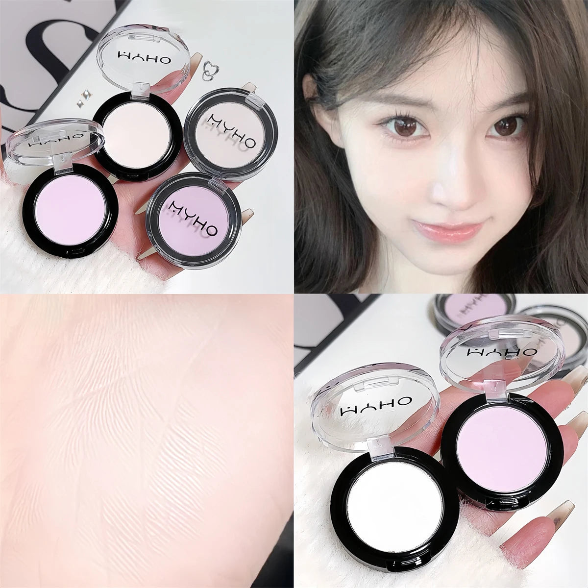 White Matte Highlighter Pink Purple Blush Palette Powder Eyeshadow Waterproof Lasting Face Contour Brightening Makeup Cosmetics - AliExpress 66