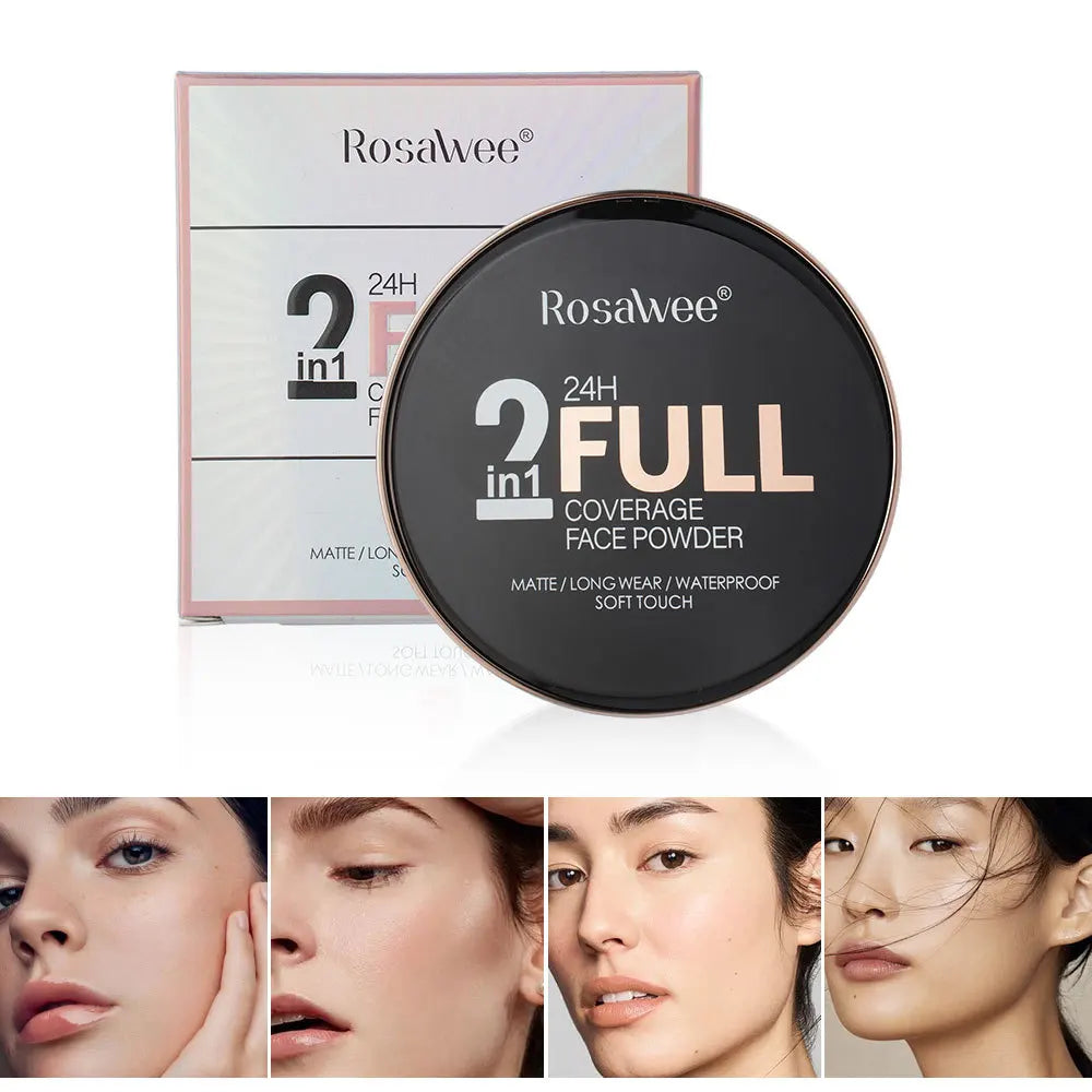 Double?layer Matte Face Powder Palette Sweat?proof Setting Powder Delicate Texture Natural Concealer Facial Makeup Cosmetics