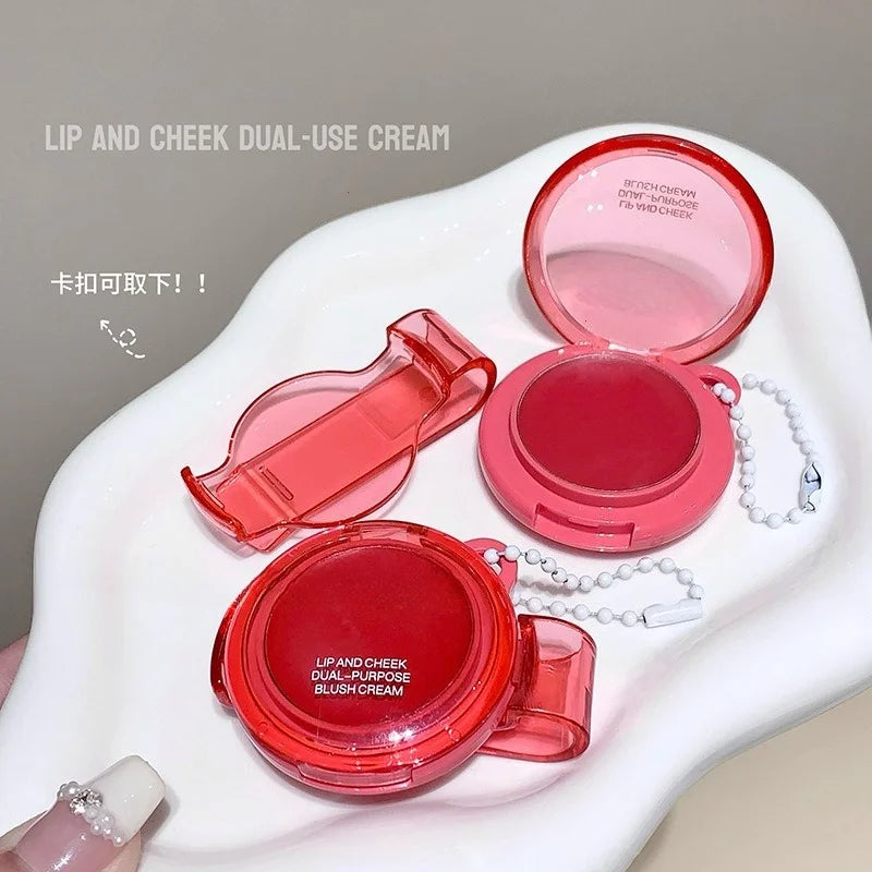 Matte Rose Purple Blush Cream Lip Cheek Multi-Use Lip Mud Lipstick Monochrome Blusher Brightening Face Easy Color Rouge Makeup