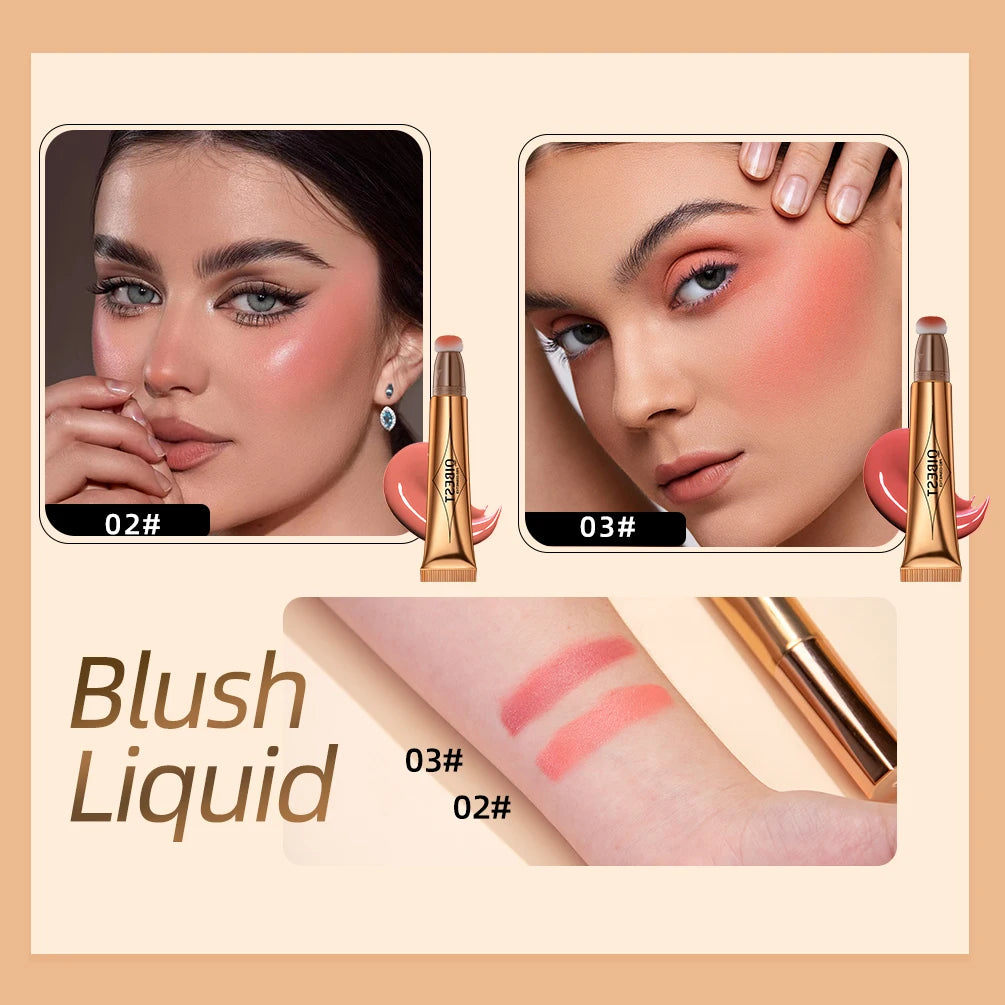 QIBEST Liquid Contour With Cushion Applicator Highlight Shimmer Natural Soft Moisturizing Cream Liquid Blush For Cheek Cosmetics - AliExpress 66