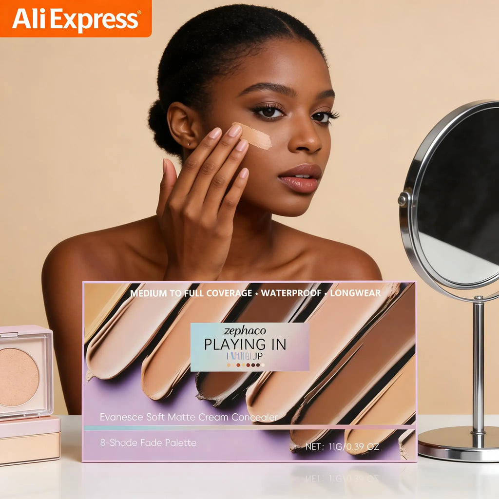 8-Color Concealer Palette Professional Coverage for Dark Circles Blemishes Acne Matte Brightening Long-Lasting Foundation Makeup - AliExpress 66