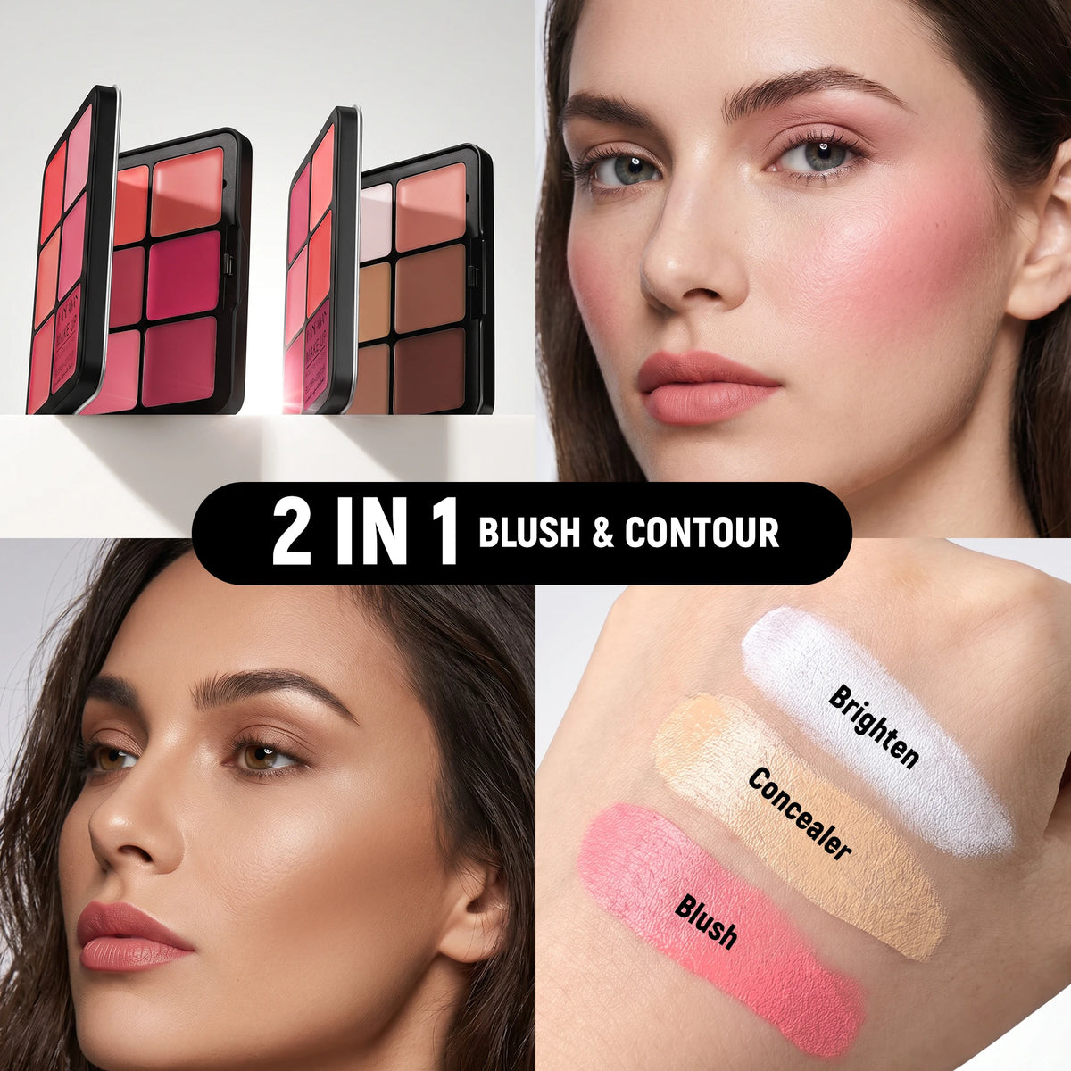 12 Colors Matte Blush Palette in Metal Tin, Multiuse Concealer, Highlighter, Contour Face Makeup for Daily and Party Looks - AliExpress 66