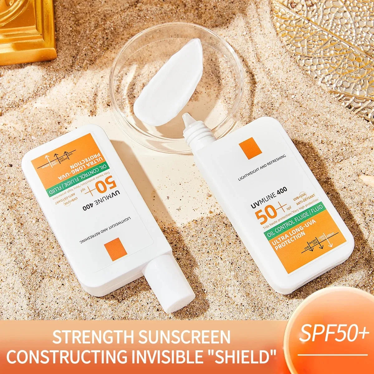 SPF50+ Sunscreen Lotion Lightweight Non-Greasy UV Protection Face Body Sunscreen Lasting Moisturizing Refreshing Sunburn Defense