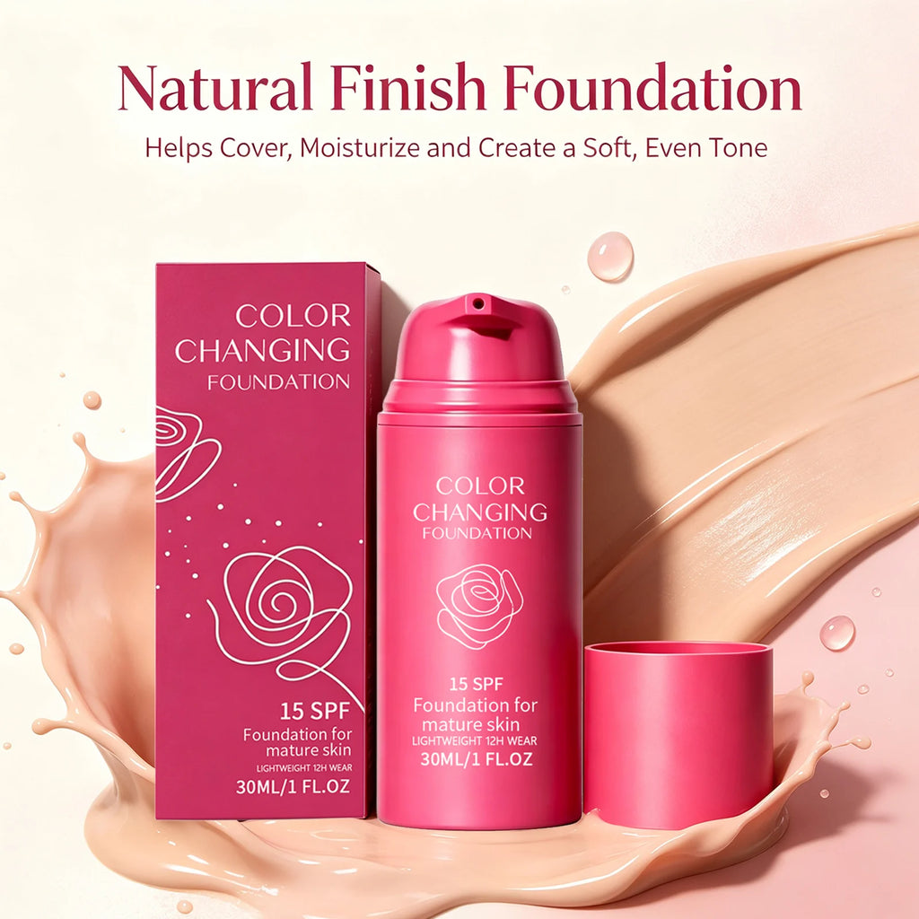 Color Changing Foundation Spf15 Moisturize Even Skin Tone Improve Skin Texture Enhance Smoothness Coverage Concealer Makeup Base