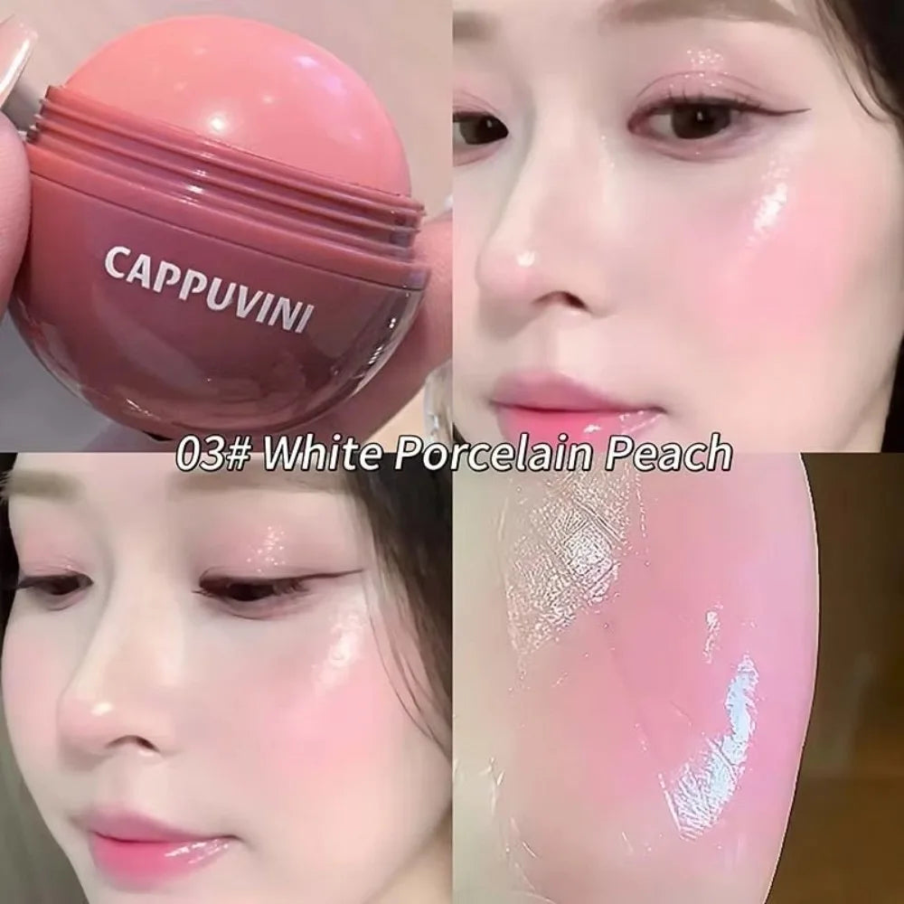Brightening Face Juice Blush Ball Multi-Use Easy Color Water Light Blusher Natural Redness Suitable for Lips and Cheeks