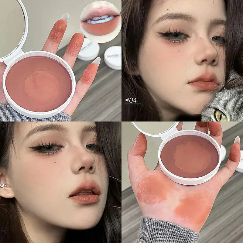 Mousse Lip and Cheek Balm Red Brown Korean Style Matte Blush & Lip Tint Cream High Pigment Moisturizing Lasting Blusher Makeup - AliExpress 66