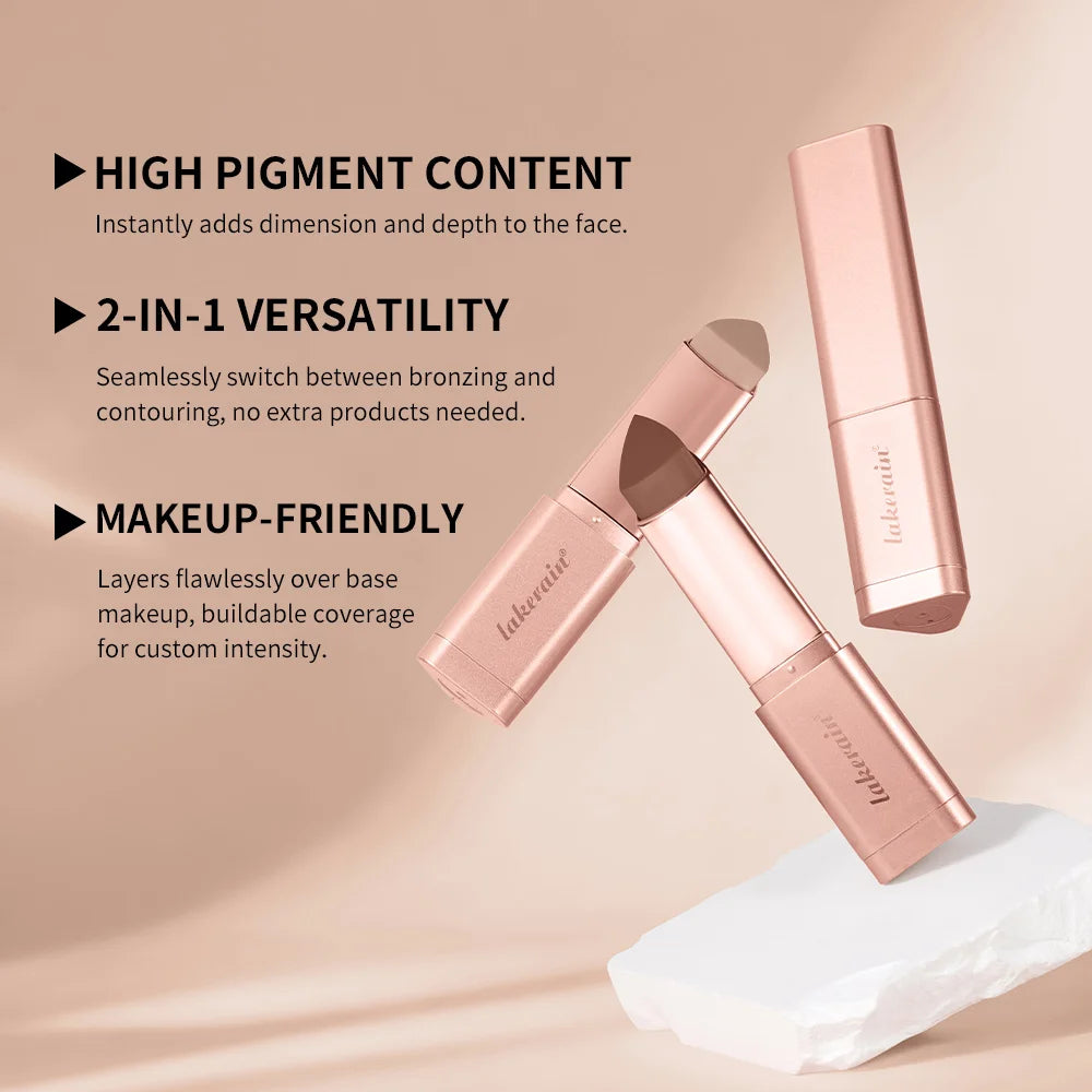 Cream Bronzing Stick Smooth Seamless Longwear Natural Glow Contour Shaping Makeup Blendable Buildable for All Skin Types