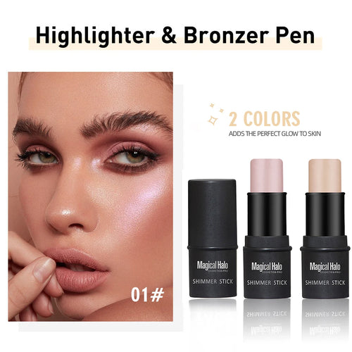 2 Colors Highlight For Face Cosmetic Face Brighten Highlighter Stick Face Contour Bronzer Shimmer Illuminator Stick Makeup Tools - AliExpress 66