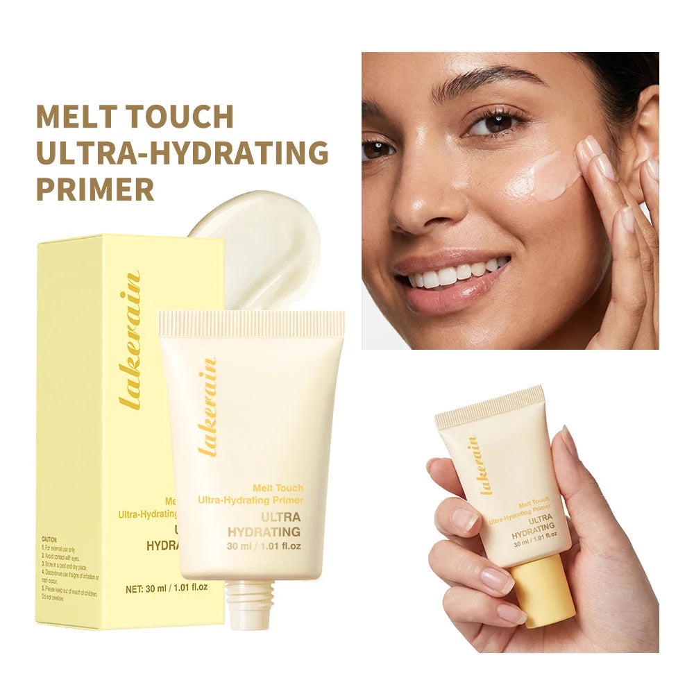 3 IN 1 Melt Touch Primer Buttery Glow Ultra Hydrating Makeup Base Long Lasting Pore Minimizer Smooth Fine Lines Brightening Flaw