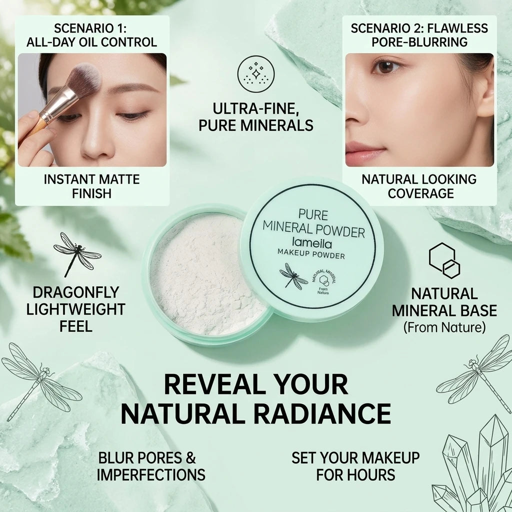 3 Colors Makeup Loose Powder Transparent Natural Face Finishing Powder Professional Oil-control Waterproof Matte Setting Powder