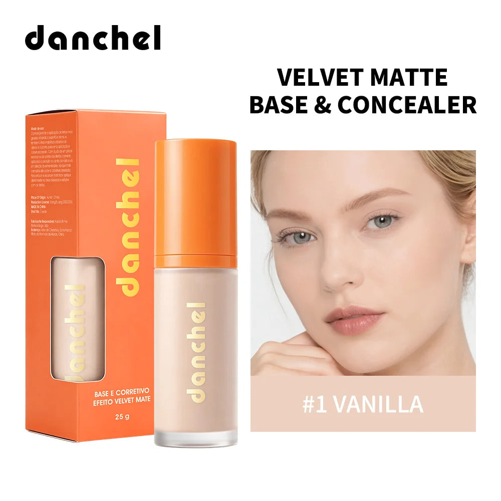 2 in1 Concealer & Foundation Long-lasting Hold Velvet Matte Finish High Coverage Oil Control Skincare Matte Concealer Foundation