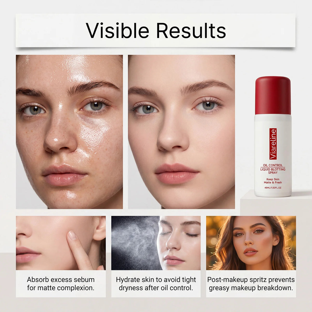 30ml Color Changing Foundation Cream Setting Spray Set Natural Covers Imperfections for Flawless Natural Look Daily Cosmetics