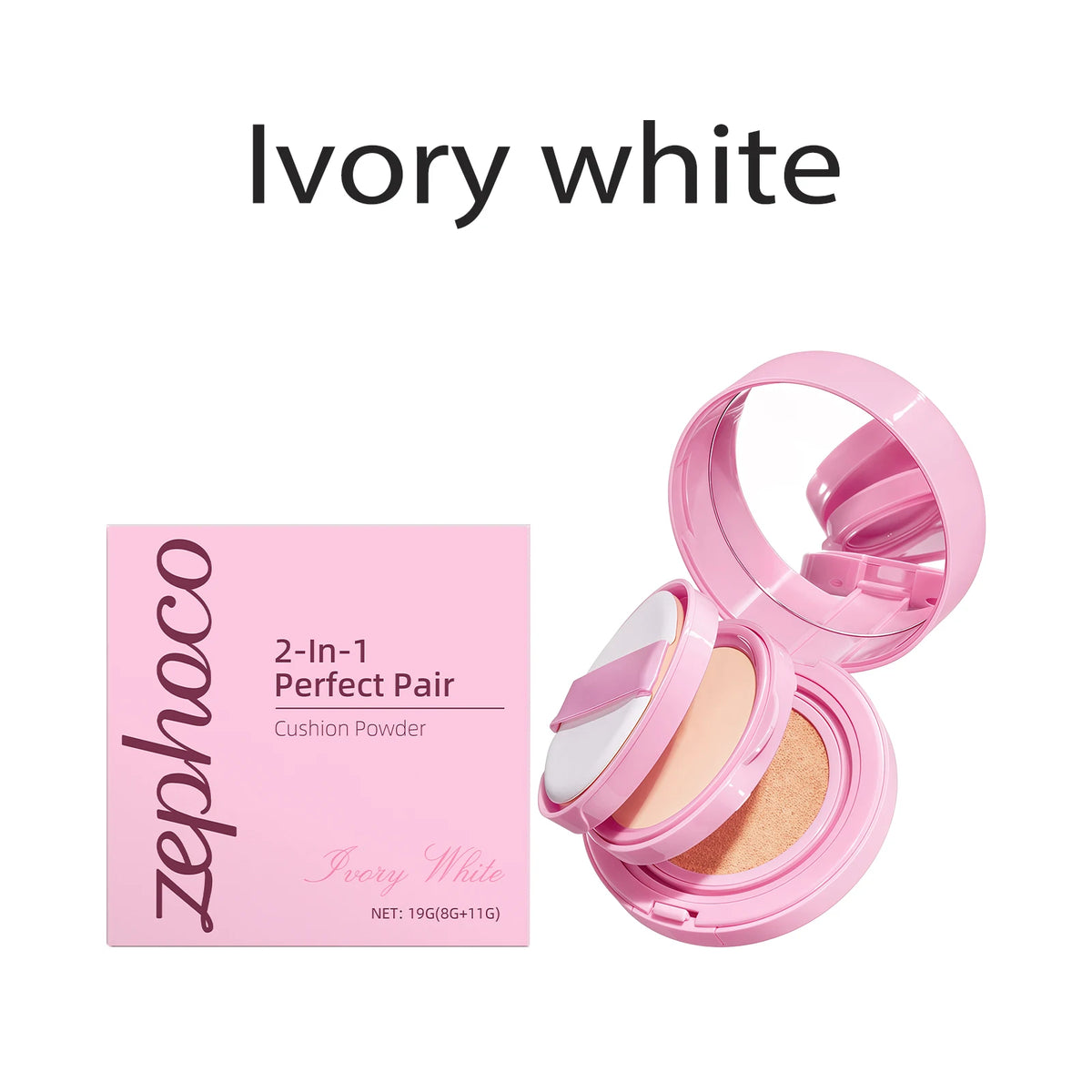 2-in-1 Cushion Foundation & Setting Powder Set Lightweight Matte Finish Long-Lasting Oil Control 3 Shade All-Day Flawless Base