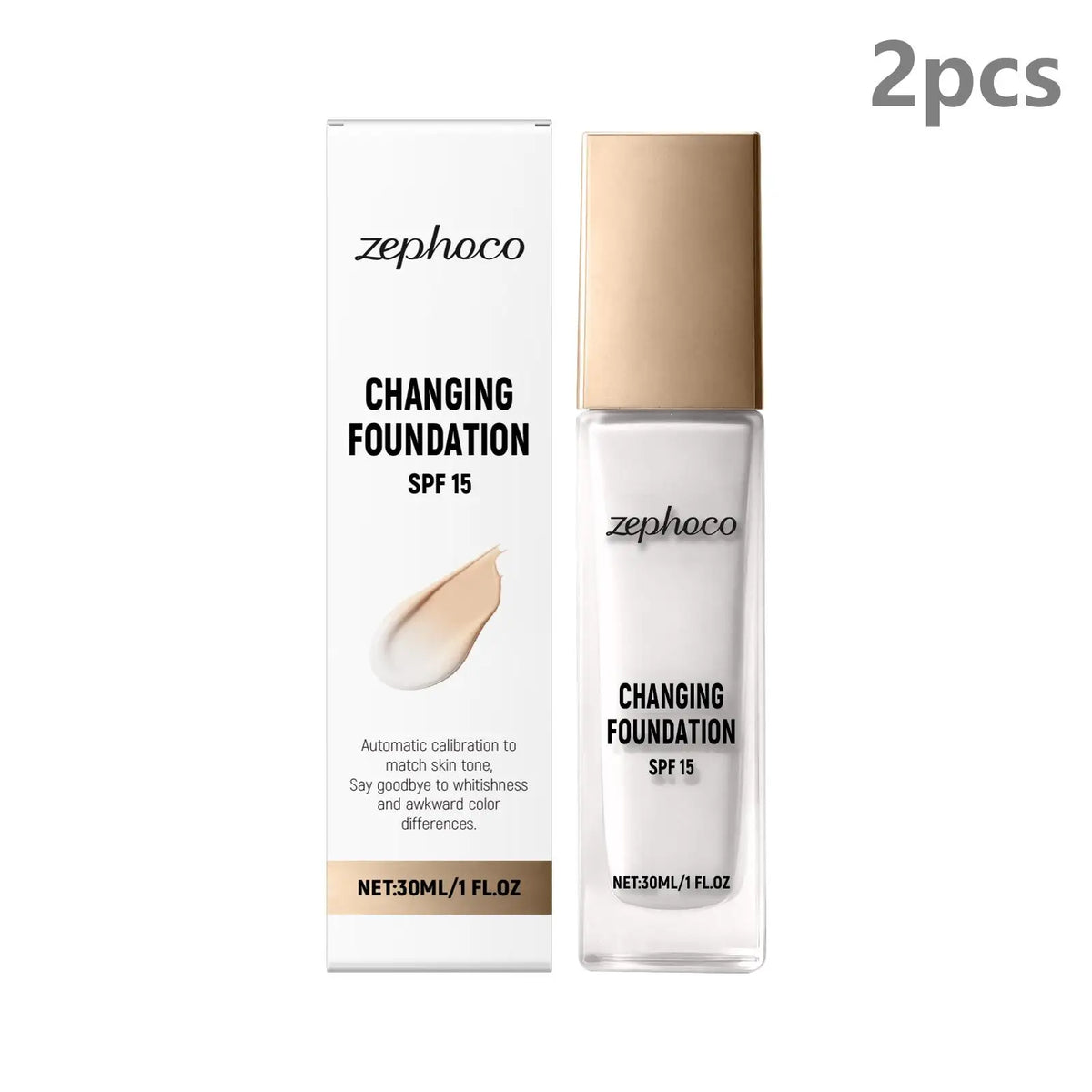 Zephoco Color Changing Foundation Spf 15 Lasting Matte Finish Deep Hydrating Makeup Match Skin Tone High Coverage Foundation - AliExpress 66
