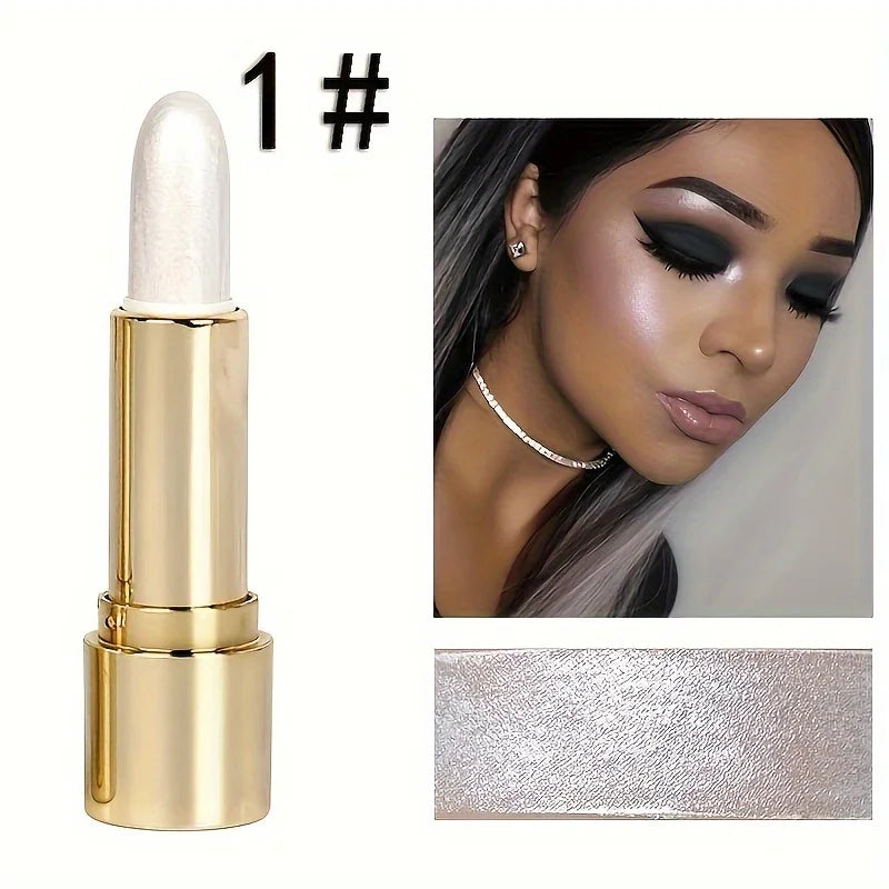 3 Color Highlighter Stick Portable Face Contour Natural Shimmer Glow Long-Lasting Cream Highlighter for Cheekbones Nose - AliExpress 66