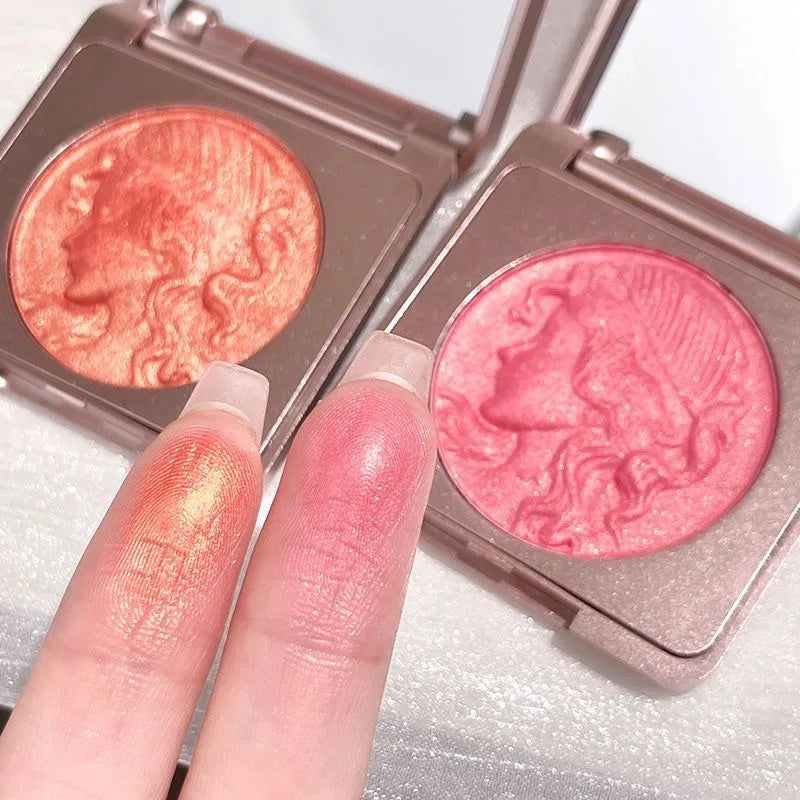 6g Young Girl Three Dimensional Relief Cheek Natural Blusher Shiny Orange Gold Blush Plate Rose Pink Monochrome Blusher Makeup - AliExpress 66